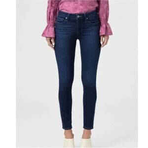 Paige Verdugo Crop Jeans Nicole Dark Wash Blue Mid Rise Stretch Womens Size 27